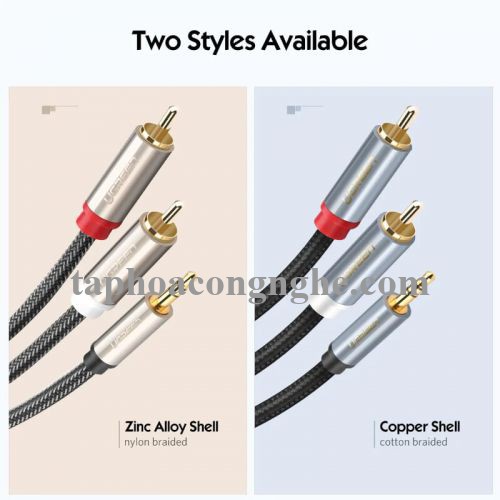 Ugreen 40844 3M màu Đen Cáp âm thanh 2 đầu Bông sen sang 3.5mm Dương đầu bọc nhôm mạ vàng AV135 30040844